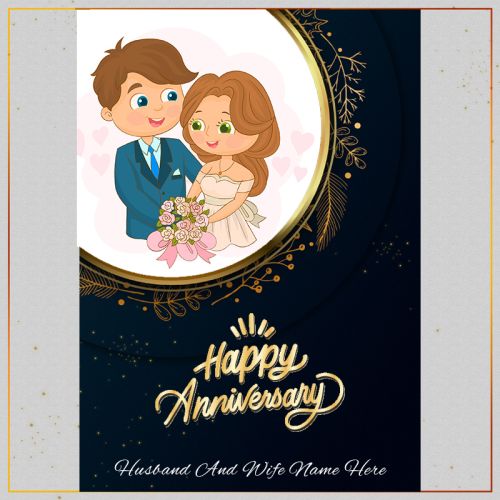 Free Anniversary Frame Design With Name And Photo Edit Template Online