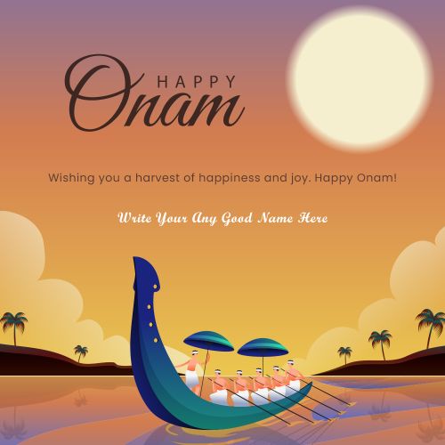 Happy Onam Celebration Template Editing Custom Name Text Wishes Card