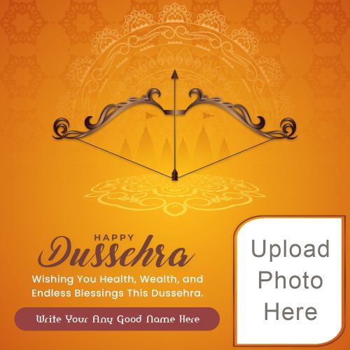Custom Text With Photo Edit Online Happy Dussehra 2025 Frame Template Free