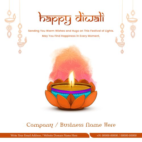 Happy Diwali Wishes Business Details Template Wishes Client and Employee