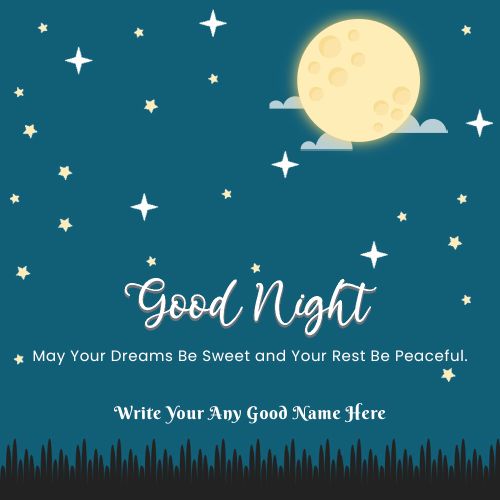 Good Night Wishes Post Create Your Name Template Edit Free Tools