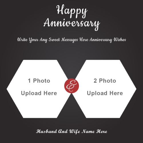 Happy Anniversary Photo Frame Create Your Name Any Custom Message Wishes