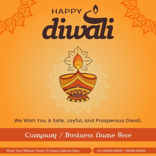 Happy Diwali Celebration Your Brand Details Marketing Template Editing