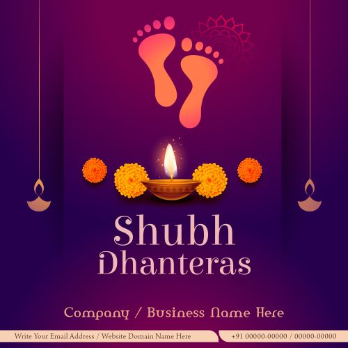 Business Details Editing Card Festival Dhanteras Wishes Template Free