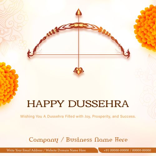 Your Brand Details Promote Template Happy Dussehra Offer Image Create Free