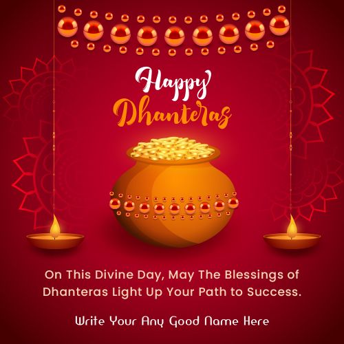 Dhanteras Blessing Template Photo Edit Card Name Writing Free Download