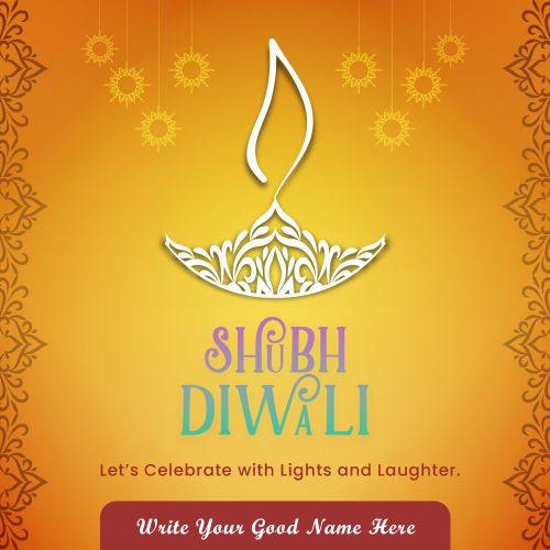 Best Diwali Celebration Poster Greeting Card Custom Name Print Photo