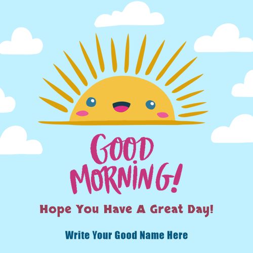 Online Find Good Morning Design Photo Create Custom Name Wishes Card