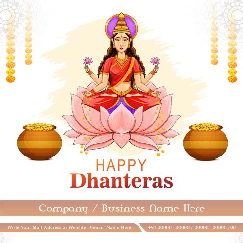 Easy Create Happy Dhanteras Design Template Business Marketing Card Free