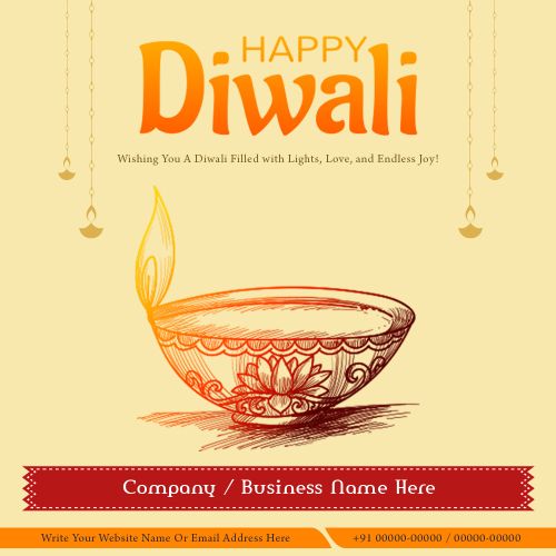 Diwali 2025 Corporate Design Card Edit Custom Brand Details Promoted Free