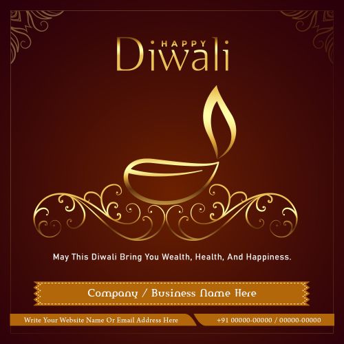Diwali Wishes Business Promotion Poster Design Template Free Editing