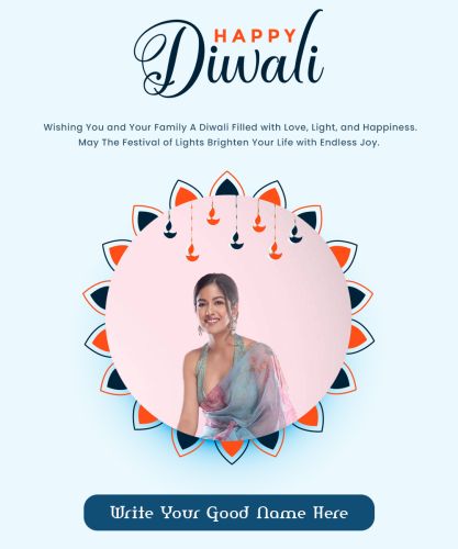Online Create Custom Edit Template Diwali Festival Frame Card Maker Tools