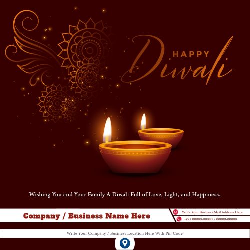 Corporate Diwali Template Edit Custom Business Details Print Card Free Create