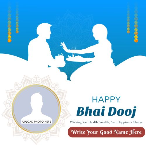 Edit Name With Photo Print / Adding Frame Bhai Dooj Festival Template 2025