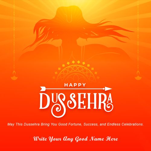 Happy Dussehra Template With Name Greeting Card Edit 2025 Free Tools