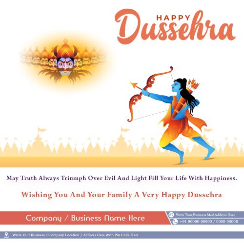 Your Brand Marketing Happy Dussehra Festival Post Create Free Editing
