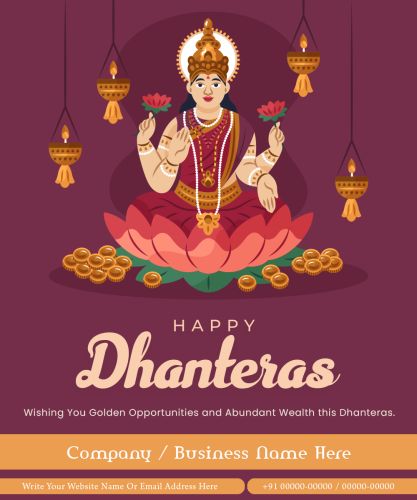 Business Promote Poster Dhanteras Festival Wishes Template Editing Customize