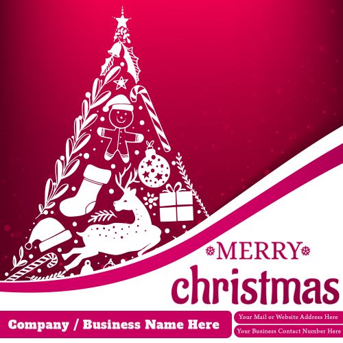 Beautiful Artistic Christmas Tree Wishes Template Business Name With Details Print