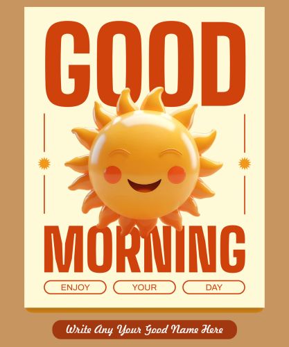Morning Post Social Media Status Customized Name Text Editable Card Free