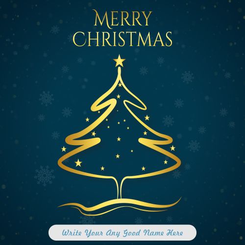Golden Artistic Christmas Tree Template Personalized Name Wishes Post Free