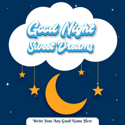 Good Night Template Edit Your Name Editing Social Media Post Download