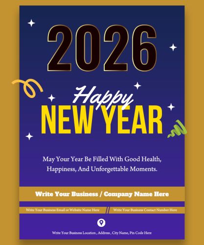 Corporate Design Template Create New Year 2026 Wishes Poster Editing Tools
