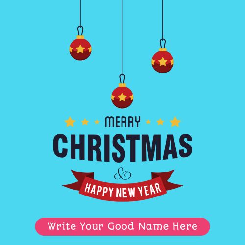 Christmas Balls Decoration Template With Your Name Printed Card Download