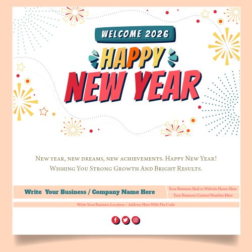 Free Business Promotion Template 2026 New Year Celebration Poster Editing Customize
