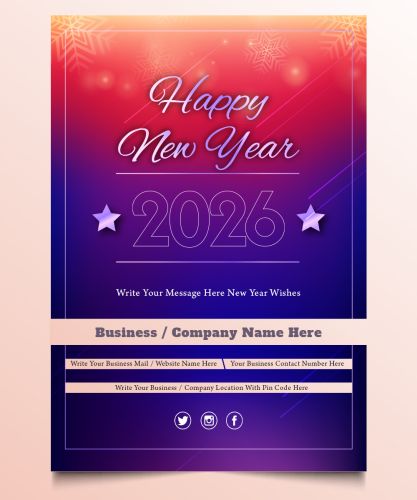 Business Marketing Template 2026 Happy New Year Wishes Poster Edit Online