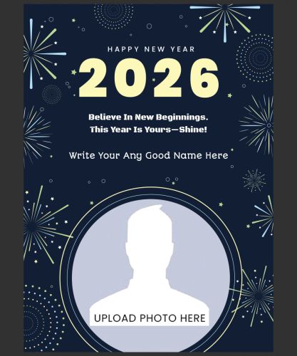 2026 Celebration New Year Poster Edit Custom Name With Photo Card