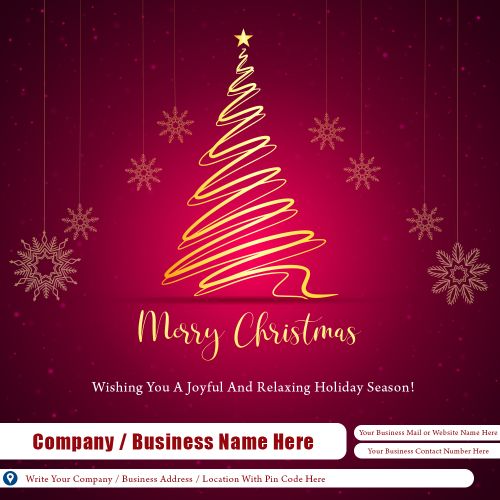 Beautiful Merry Christmas Greeting Card Template Corporate Wishes