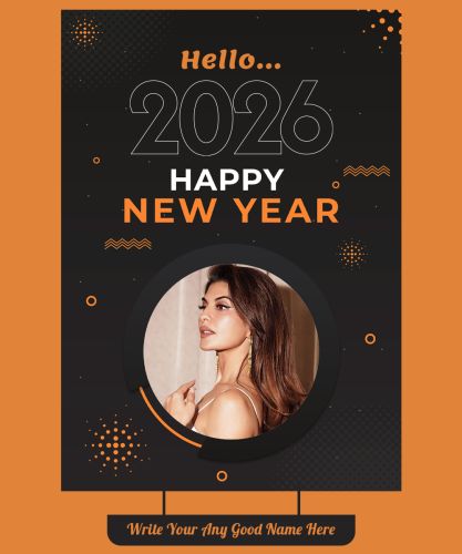 New Year 2026 Hello Card Name With Photo Frame Free Download