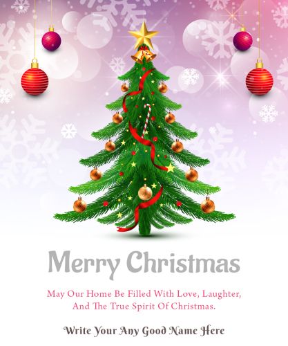 Merry Christmas Design Tree Greeting Template Editor Online Custom Text